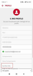 profilo personale iscrizione cgil
