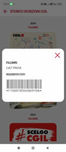 storico iscrizione cgil esempio